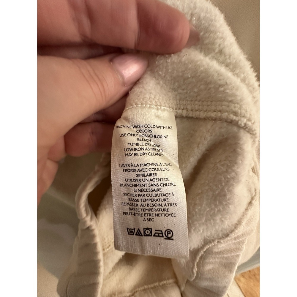 Anthropologie Women's Pullover Cropped Fleece Cotton Sweatshirt Peach Size S - Picture 5 of 6
